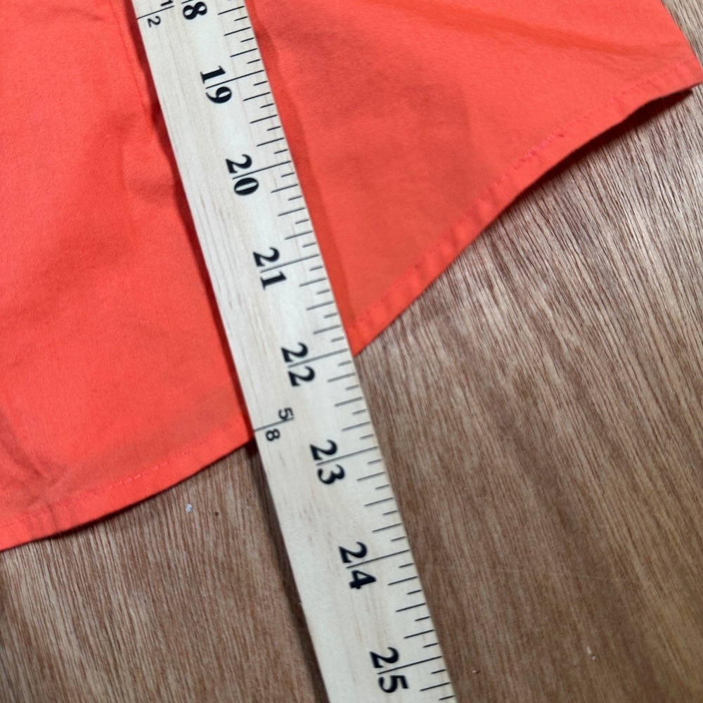 Worthington Ruffle Front Blouse Women Medium Coral Orange Sleeveless Zip Top - Picture 5 of 10